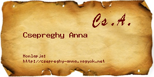 Csepreghy Anna névjegykártya