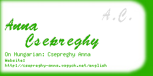 anna csepreghy business card